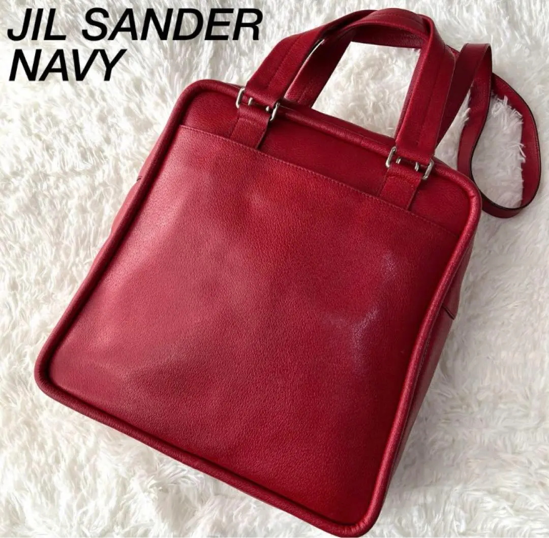 JIL SANDER NAVY ショルダ オレンジとネイビー レザー 保存袋付き 三越伊勢丹 | JIL SANDER/ジル サンダー_Men通販 | LID