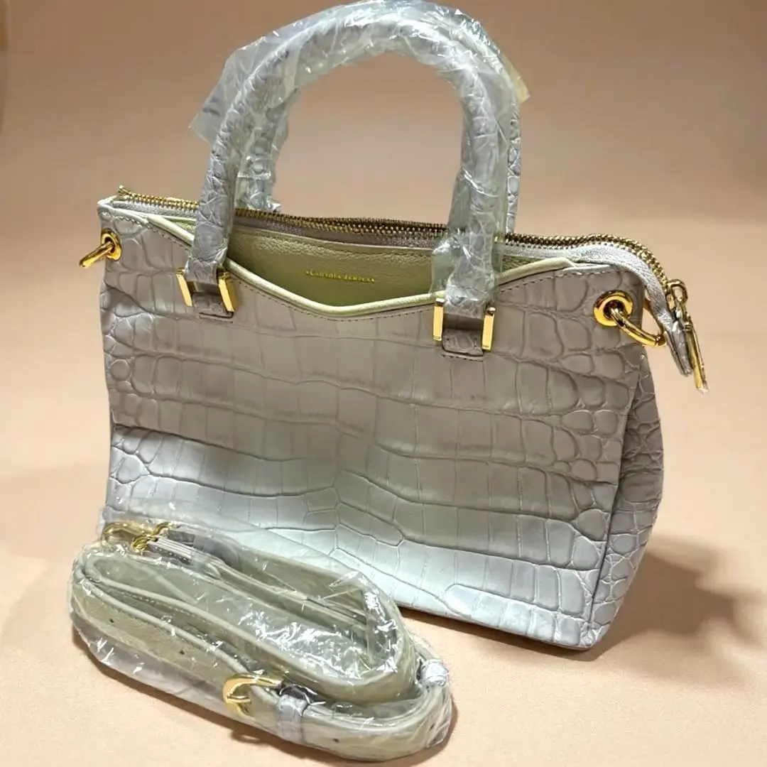 Thumbnail of [New, stored item] Leza Jewels Crocodile Embossed Leather Handbag Shoulder Bag