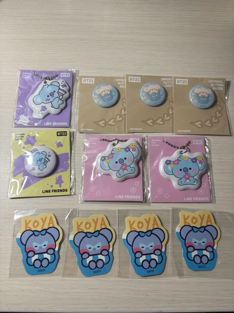 Thumbnail of BT21 KOYA Keychain, Stickers, and 11 Badges Set
