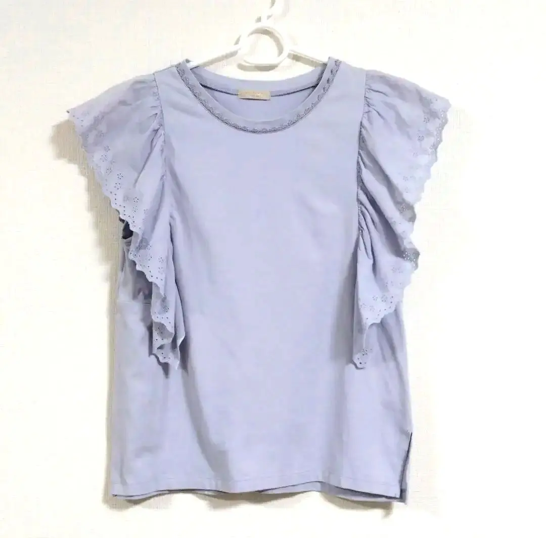 Thumbnail of axes femme Pale Purple Frill Sleeve T-shirt