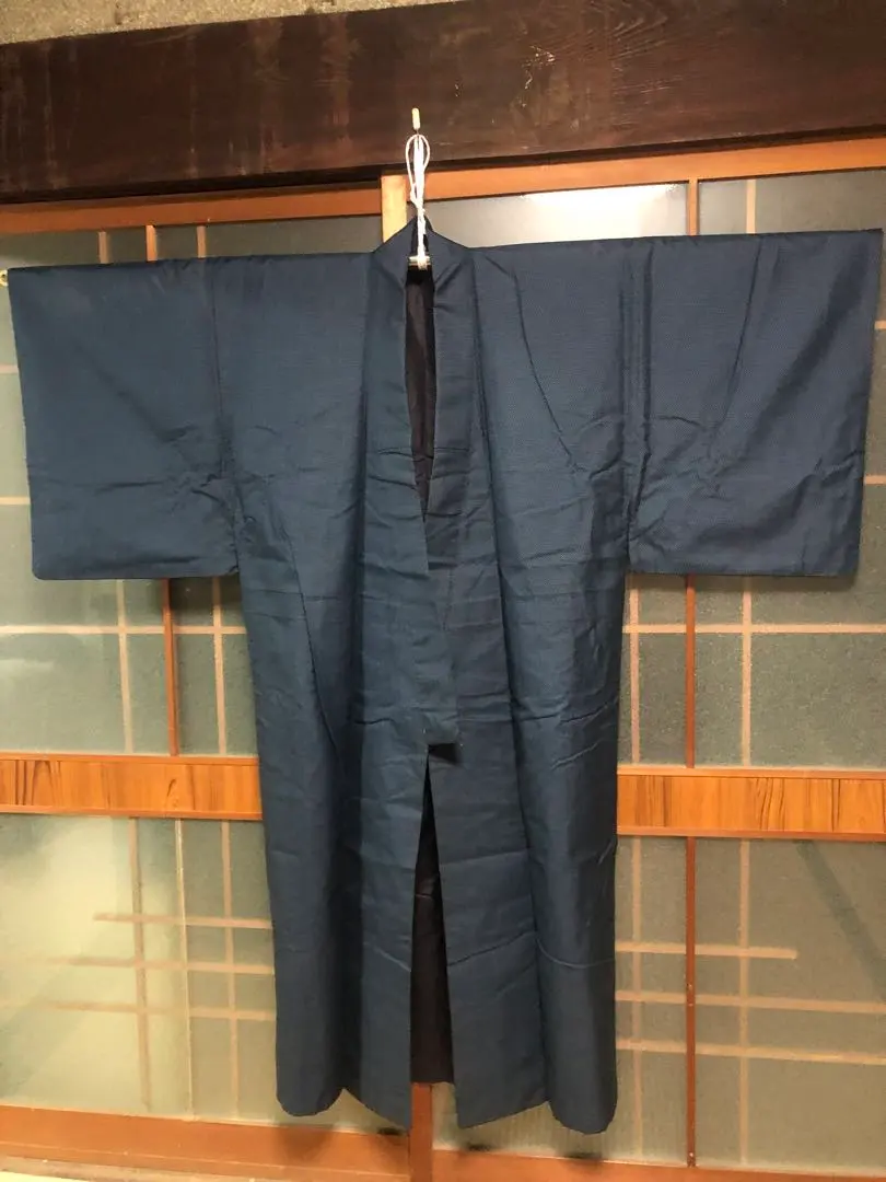 Thumbnail of Navy kimono with patterned lining