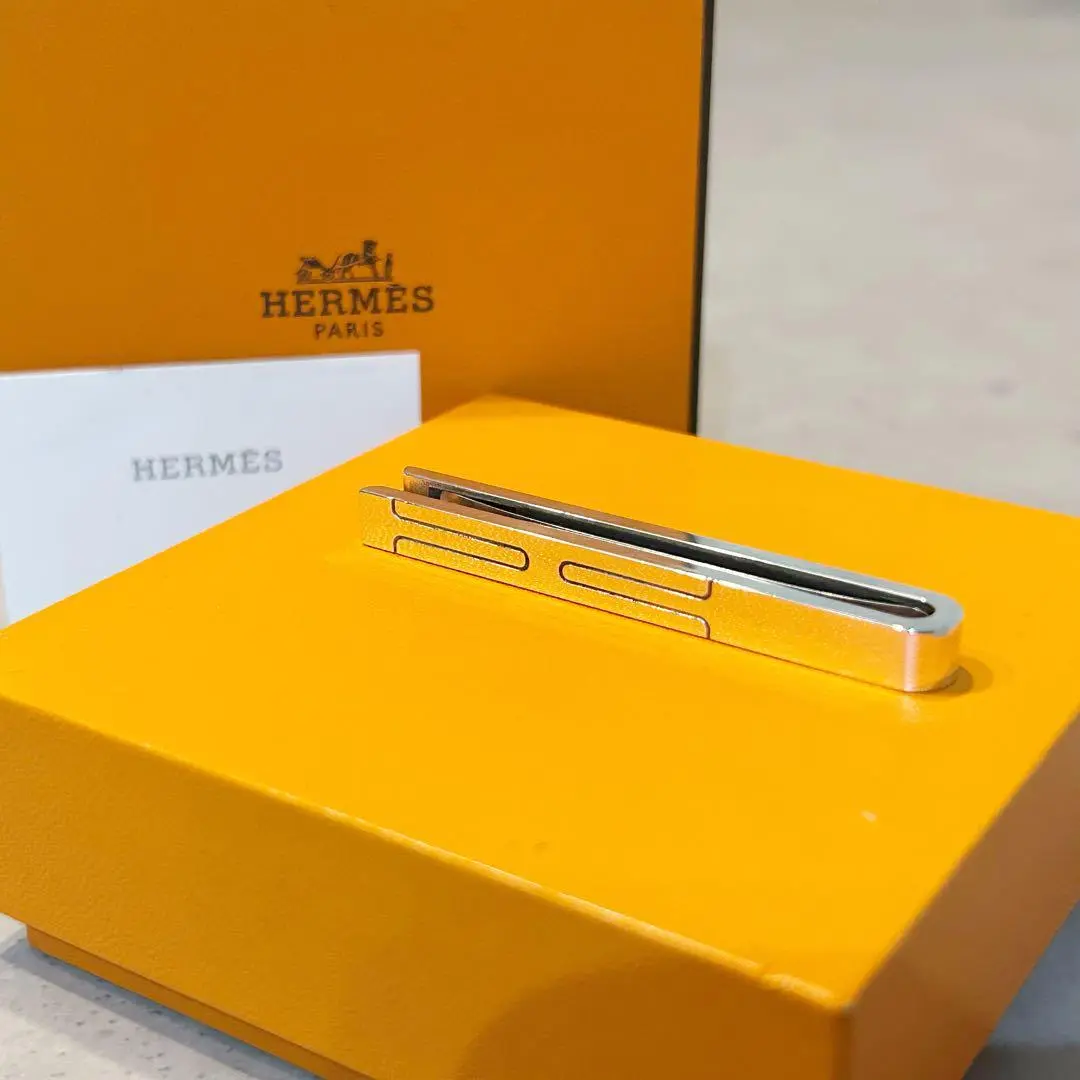 【超希少・美品】HERMES Hデザイン ネクタイピン タイバー Ag925 HERMES Hデザイン ネクタイピン タイバー Ag925 メンズ