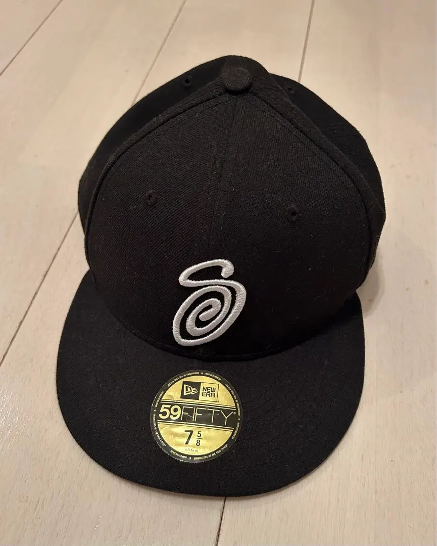 ステューシー×ニューエラ 59FIFTY 黒 キャップ 7 3/8 stussy × NEW ERA Sロゴ キャップ 7 3/8