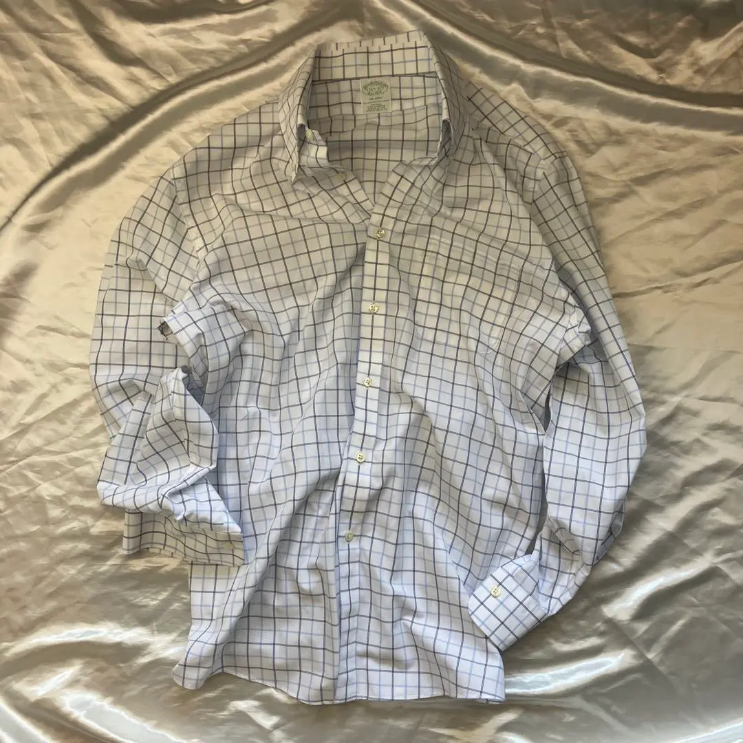 Thumbnail of Brooks Brothers Check Pattern Dress Shirt 16½-32 42cm White