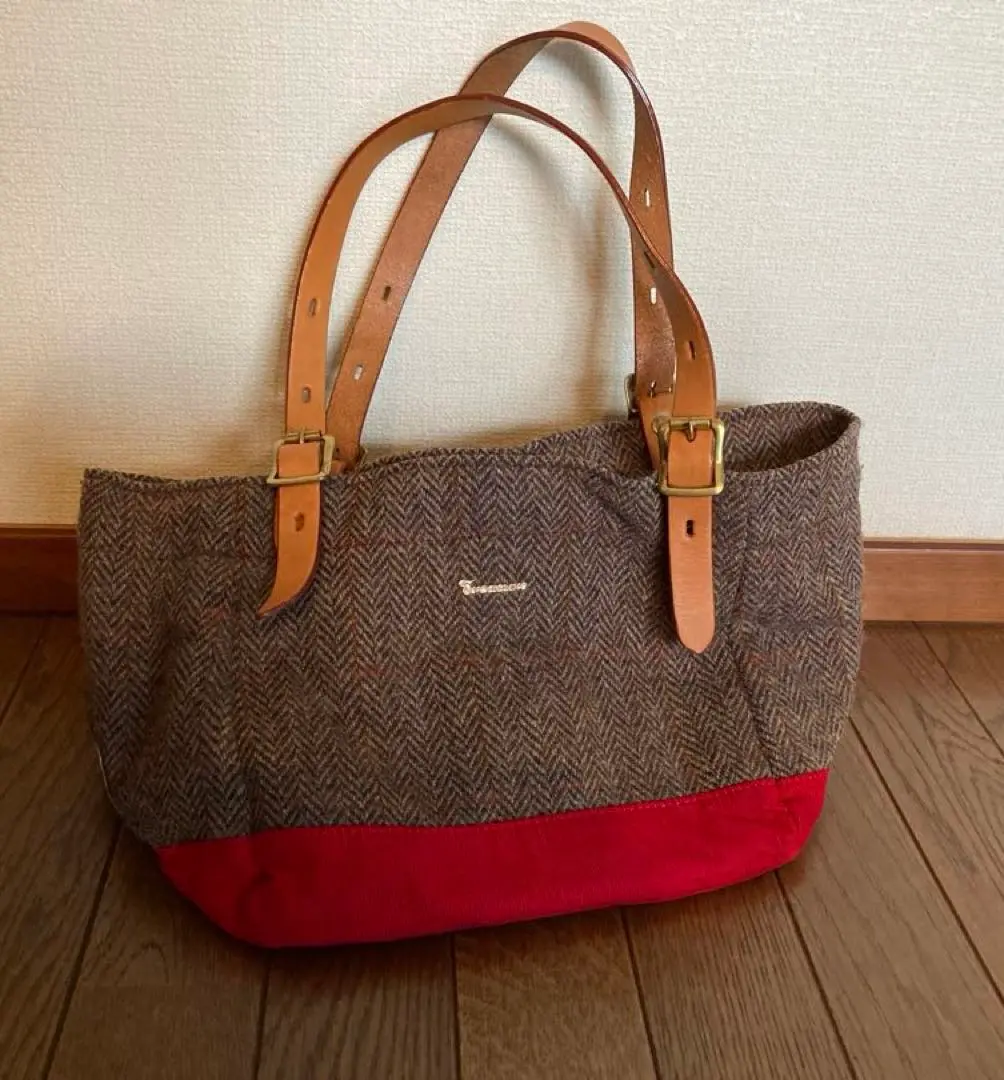 未使用TOPKAPIトプカピHARRIS TWEEDウール×牛革　トートバッグ 未使用TOPKAPIトプカピHARRIS TWEEDウール×牛革 トートバッグ