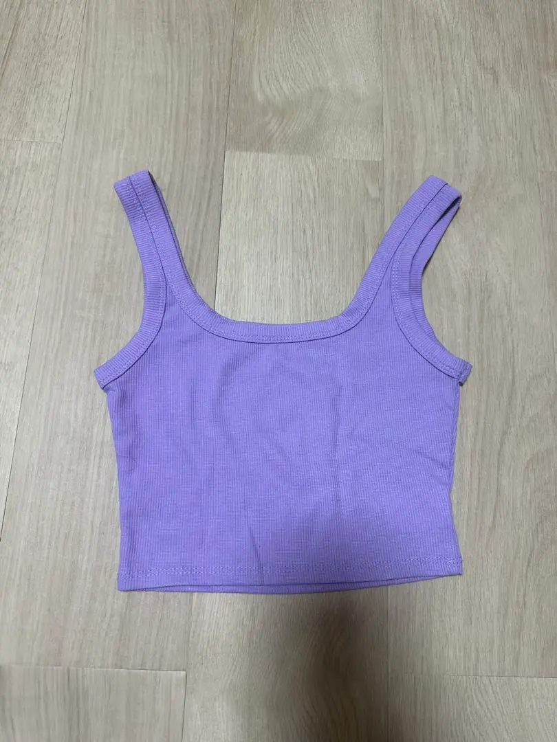 Thumbnail of Purple ribbed cropped tank top