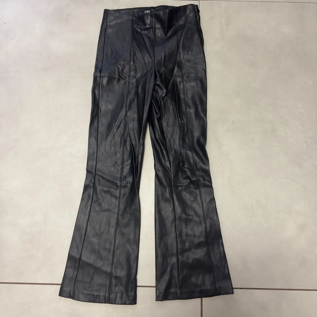 Thumbnail of ZARA Faux Leather Flare Pants
