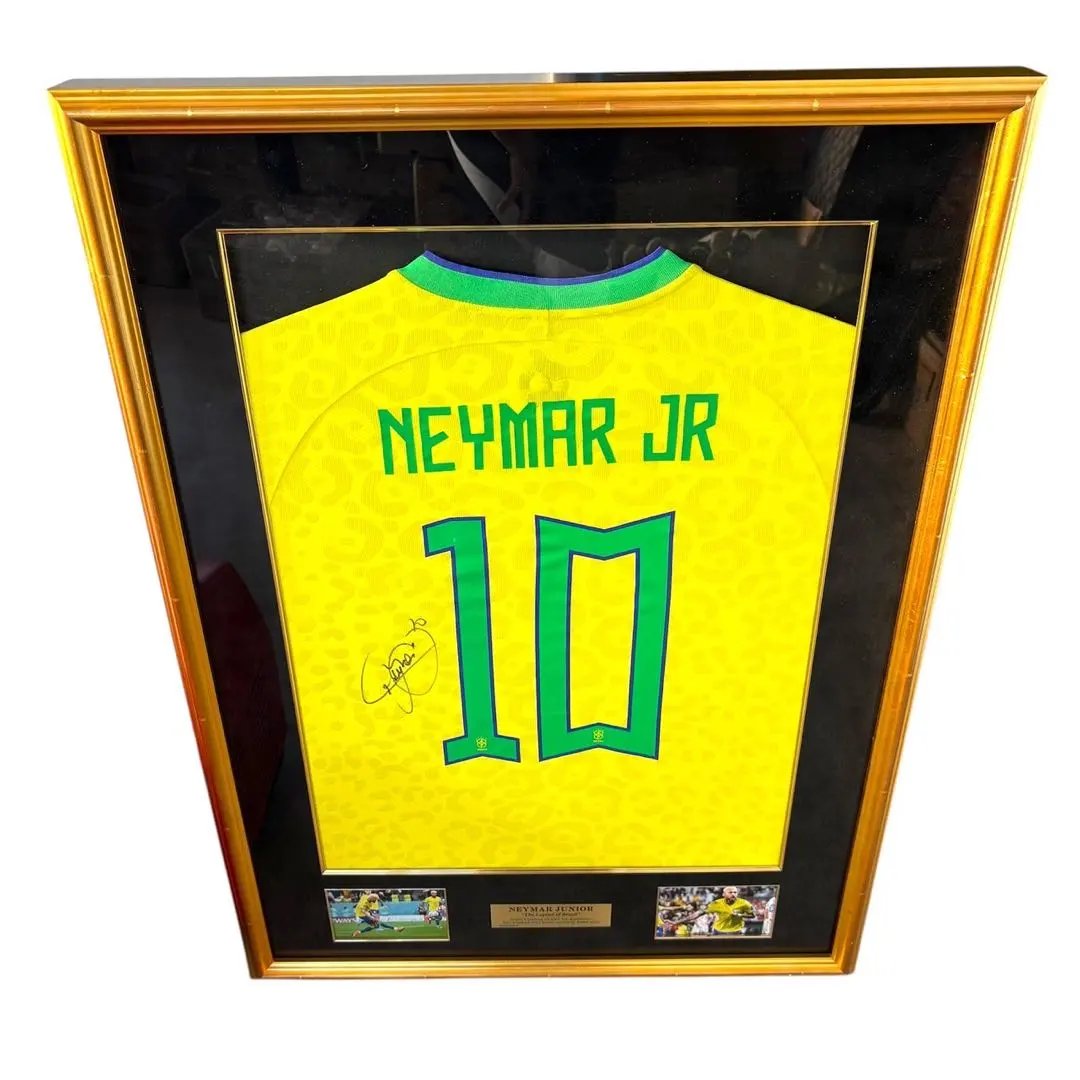 NIKE - サッカー ユニフォーム ネイマール サイン ユニフォーム オートグラフ 額縁付き NIKE FCバルセロナ 15/16 ユニフォーム サード 半袖 レプリカ