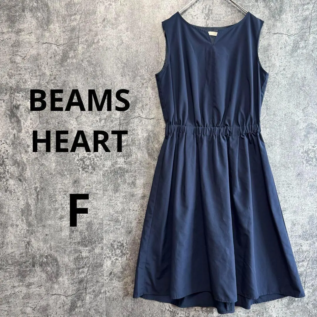 Thumbnail of a3641 [BEAMS HEART] Sleeveless Knee-Length Dress Key Neck