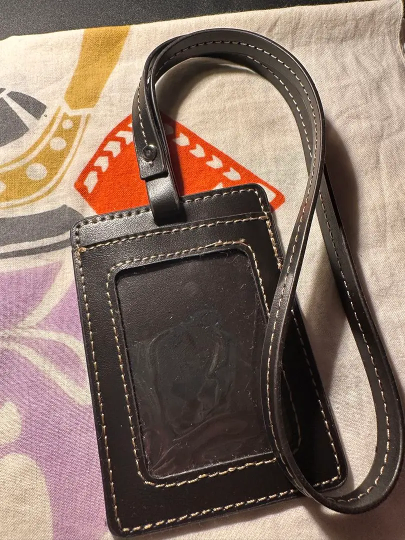 Thumbnail of Leather pass case with strap
