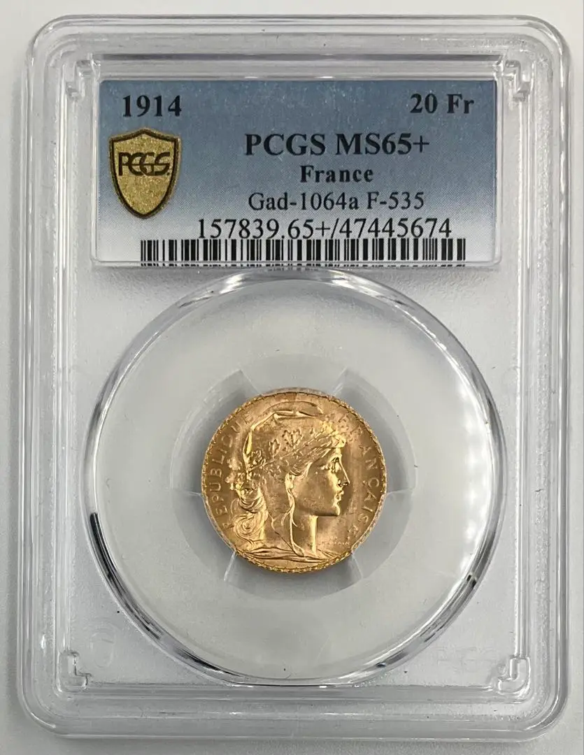 幸福な資産★1875年 フランス 20f 金貨 エンジェル PCGS MS64+ 幸福な資産☆1875年 フランス 20f 金貨 エンジェル PCGS MS64+