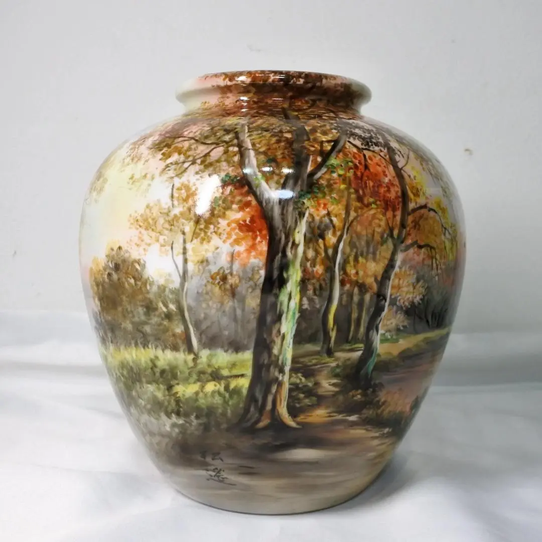 オールドノリタケ　1955年　日本陶器会社　木村義一 薔薇金彩花瓶　手描き 傑作】Noritake オールドノリタケ 花瓶 花柄 木村義一サイン入り