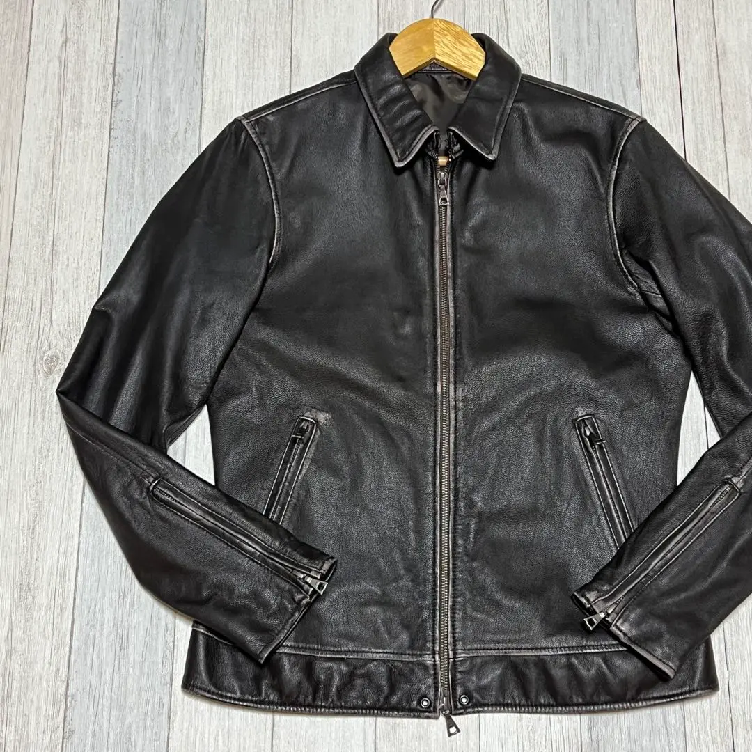 BEAMS LIGHTS　レザージャケット　シングルライダース　本革　羊革　M BEAMS LIGHTS レザージャケット シングルライダース 本革 羊革 M