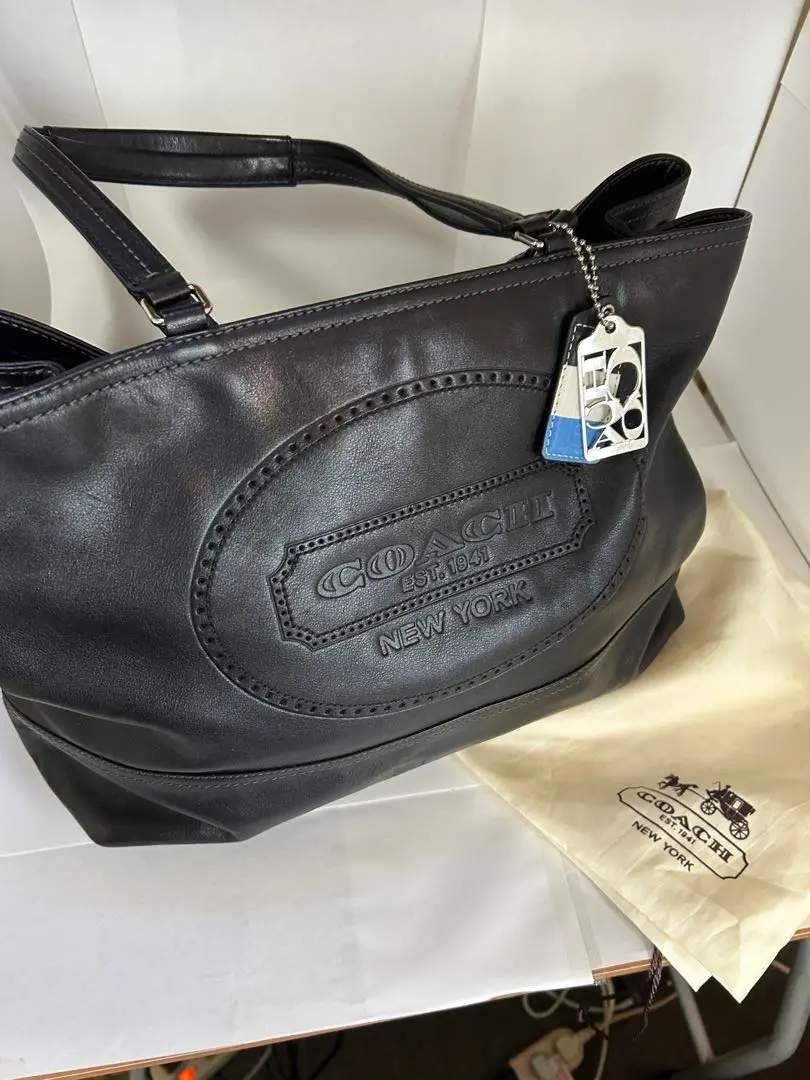 COACH トートバッグ ベージュ レザー ポーチ付き コーチ/トートバッグ/シグネチャー柄/ベージュ×ピンク×マルチ