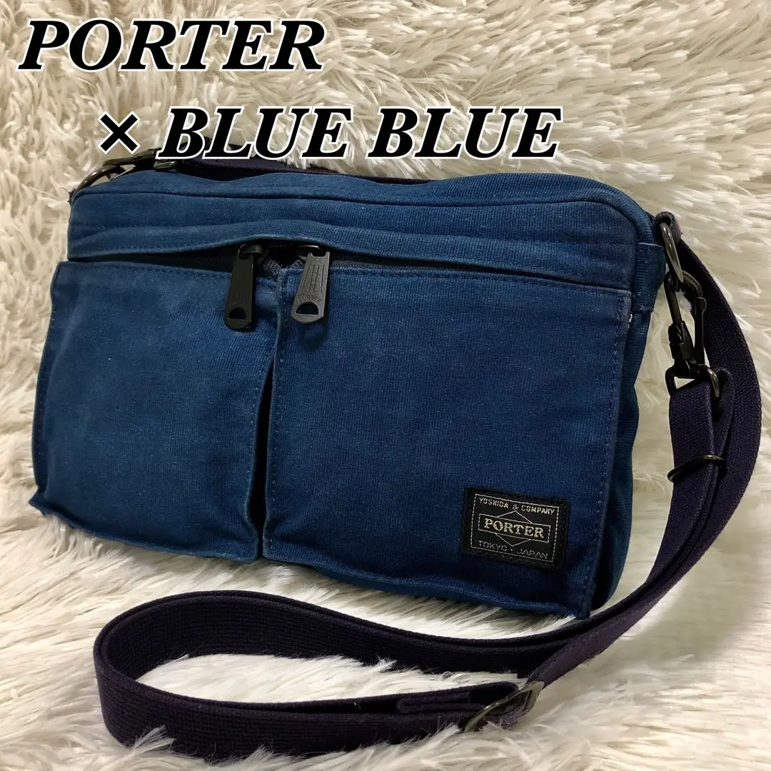 PORTER×BLUE BLUE インディゴナイロンコンビ ウォレット　コラボ PORTER×BLUE BLUE(ポーター×ブルーブルー) インディゴナイロン