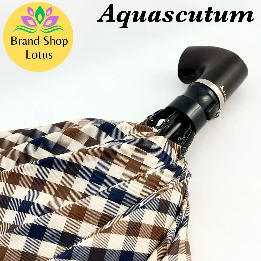 美品未使用タグ付き　Aquascutum 晴雨兼用長傘　チェック柄　紳士　メンズ 美品未使用タグ付き Aquascutum 晴雨兼用長傘 チェック柄 紳士