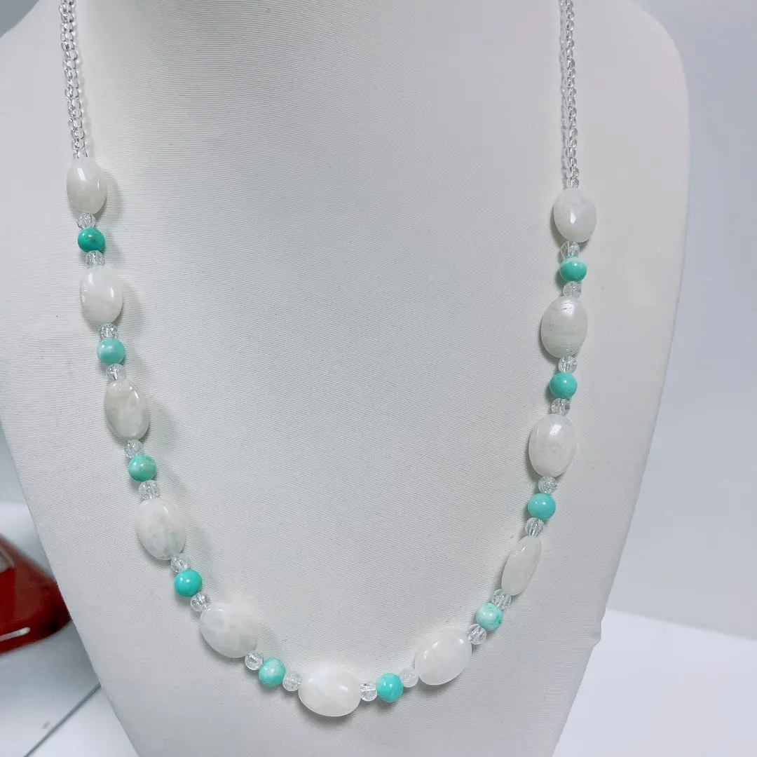 Thumbnail of Carbonate Mineral White Labradorite Classic Crystal Necklace NO25-1736