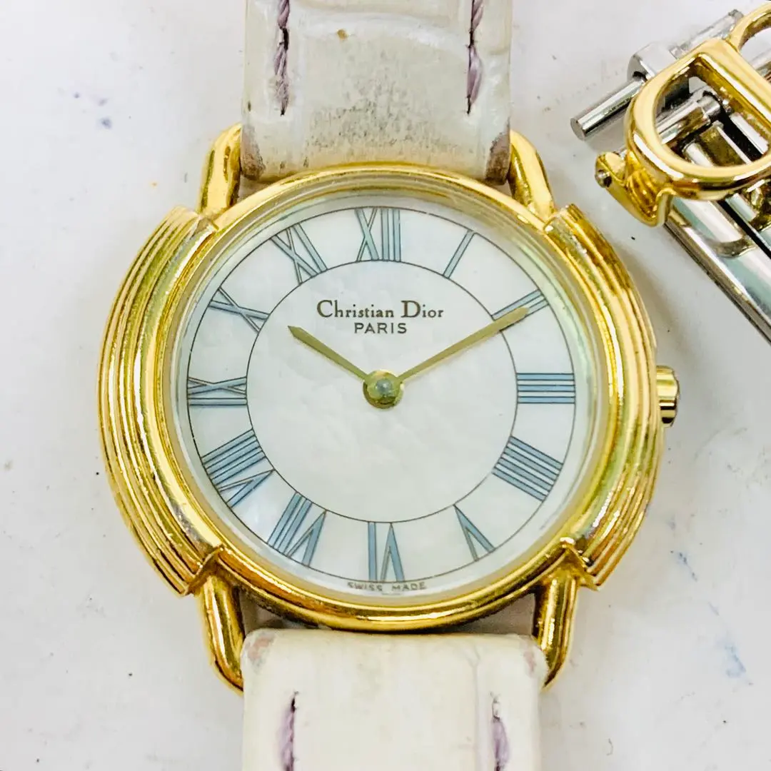 【美品】クリスチャンディオール ダイヤ クォーツ【D58-121-2】【稼働品】 CHRISTIAN DIOR クリスチャンディオール 58.121.2 ラウンド