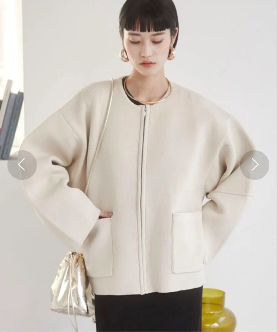 Thumbnail of Lantern Sleeve Knit Zip Cardigan