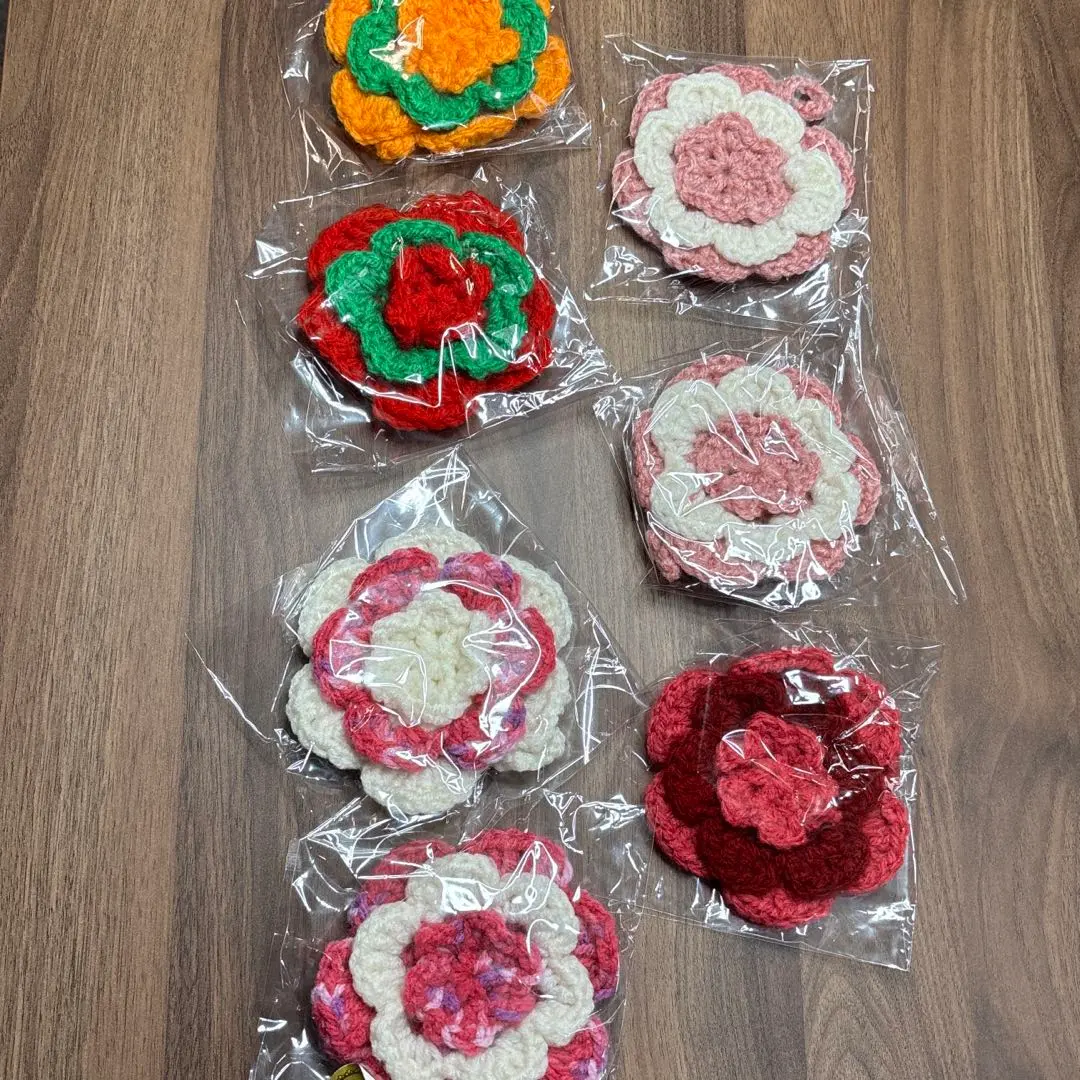 壓克力菜瓜布 鉤針編織 花型 7個一組 的縮圖