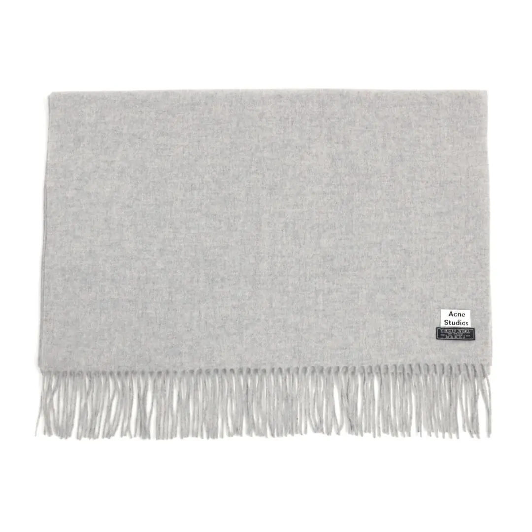 Acne Studios ライトグレー マフラー ウール Acne Studios - ロゴウールスカーフ - ライトグレーメランジ