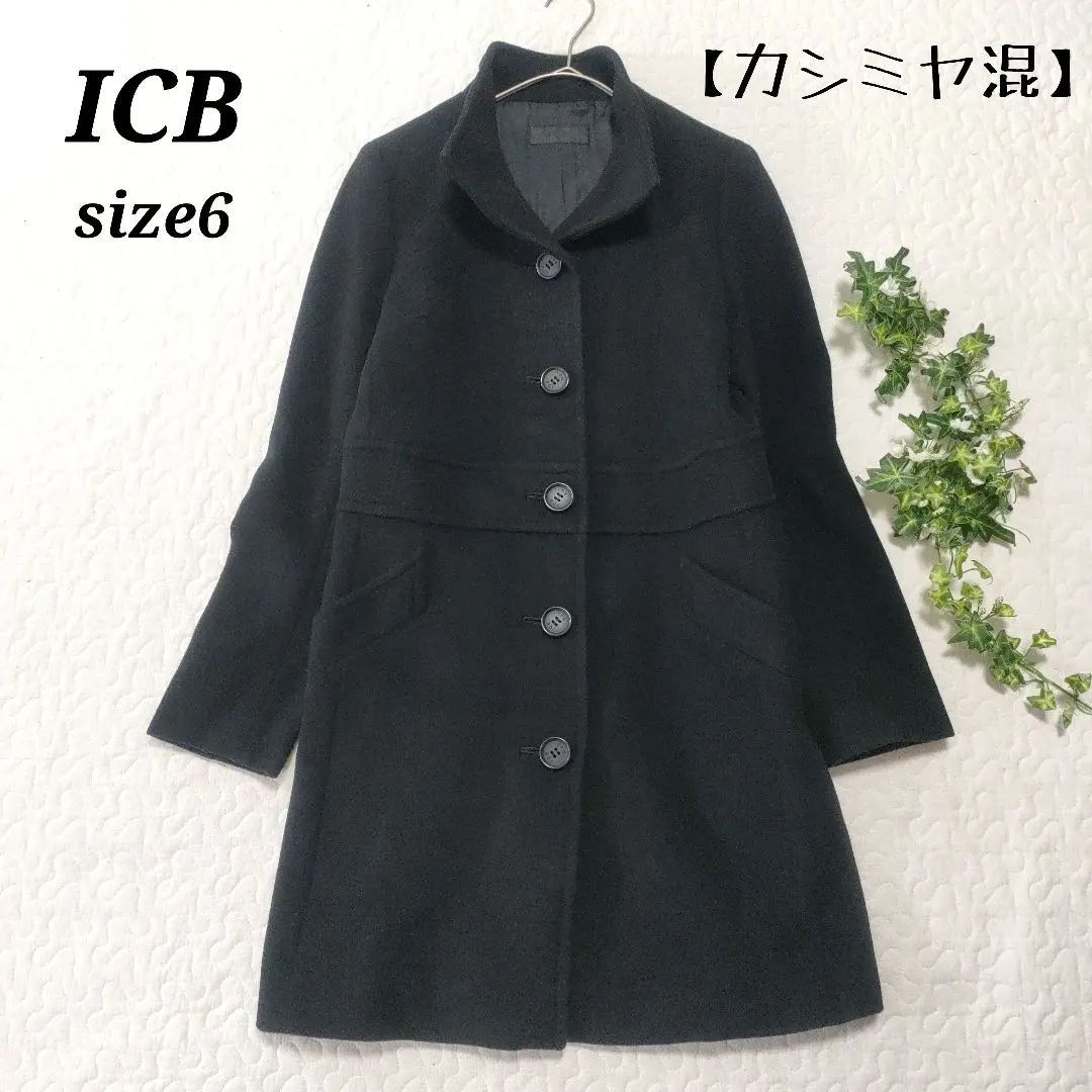 Thumbnail of ICB Cashmere Blend Stand Collar Coat Black Size 6
