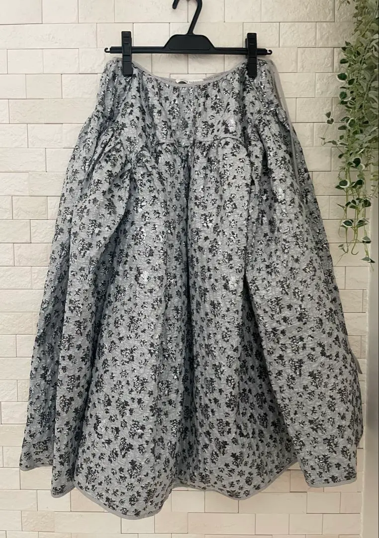 未使用級✨　CECILIE BAHNSEN ロングスカート　ジャガード　ギャザー 未使用級✨CECILIE BAHNSEN ロングスカートジャガードギャザー