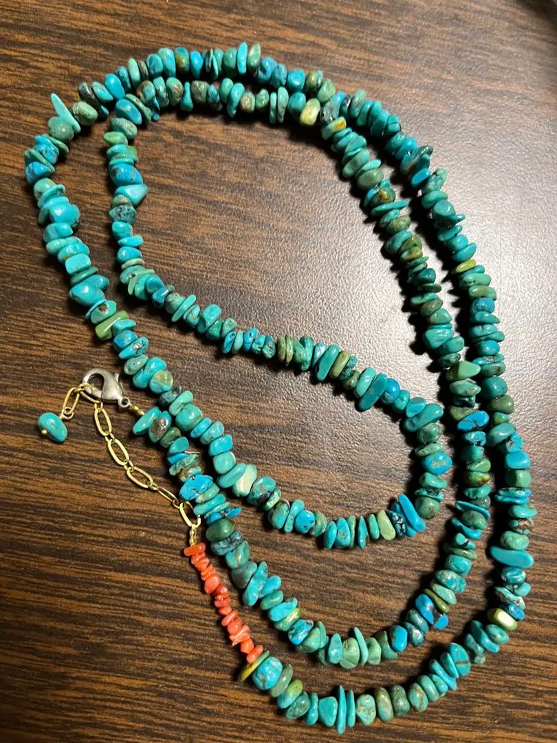 Thumbnail of Turquoise and coral necklace