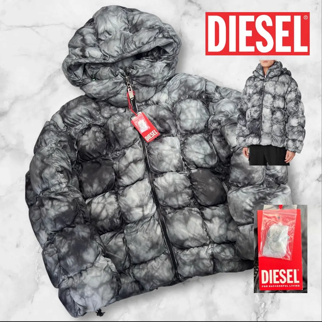 値下げDIESEL ブラック（タイダイ柄）ナイロンフードジャケット 2025年最新】DIESELタイダイアウターの人気アイテム - メルカリ