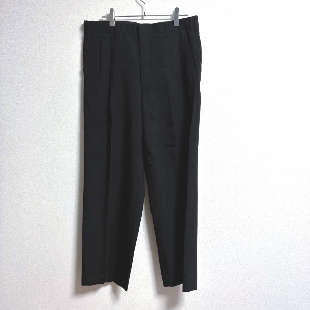 Thumbnail of ✨Made in Japan✨ Black Slacks Pants, 100% Wool, Center Crease, Simple