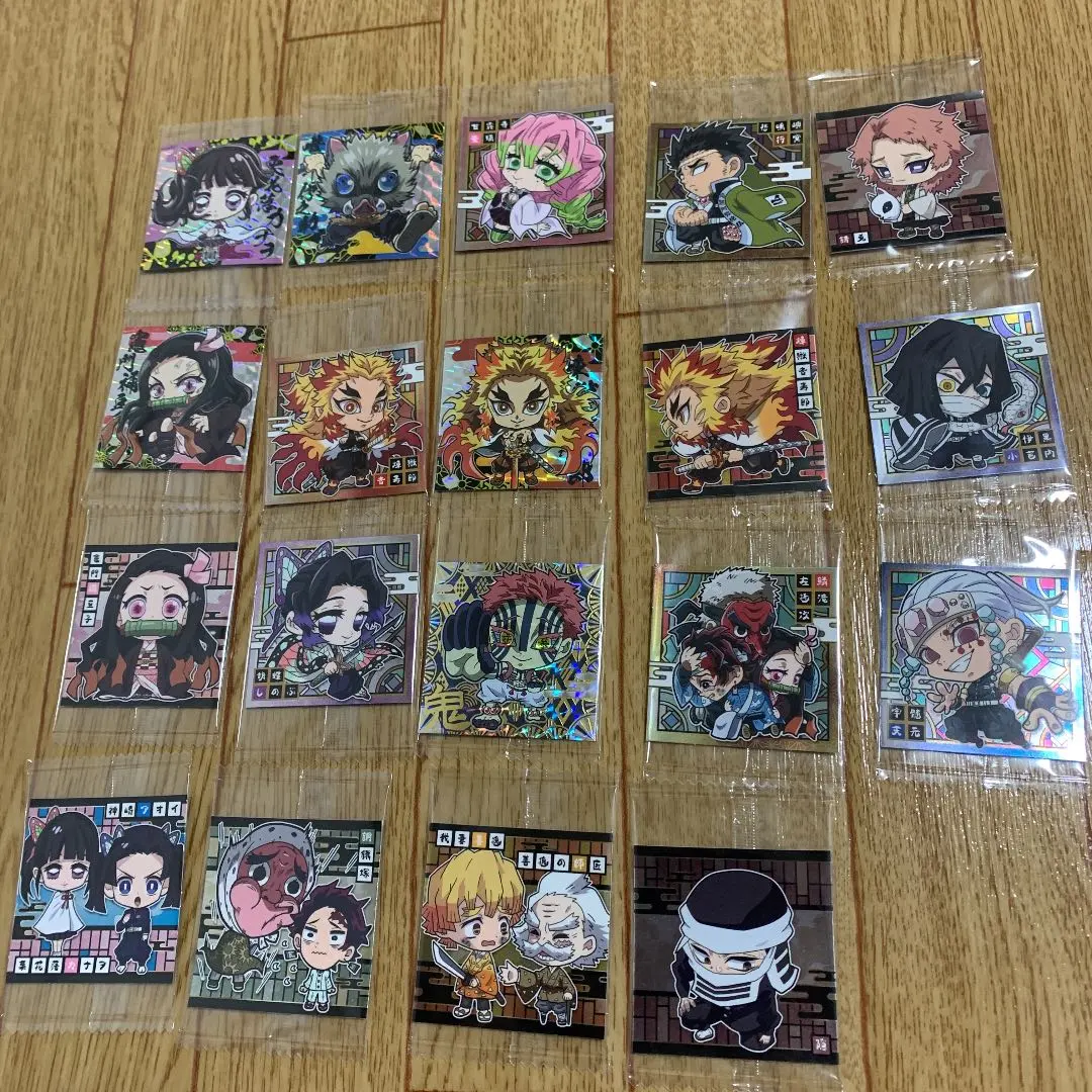 Thumbnail of Kimetsu no Yaiba Wafer Stickers - 19 Stickers + 5 Duplicates Set