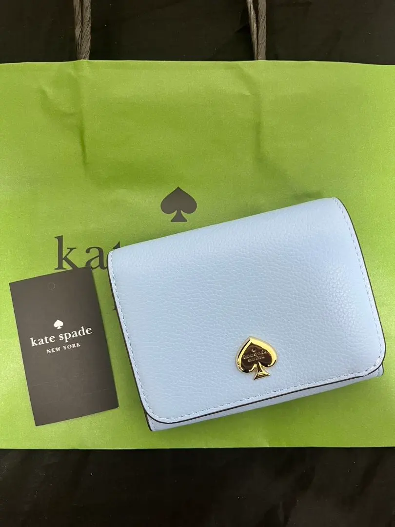 kate spade 雙摺錢包 皮革錢包 KK056 藍色 的縮圖
