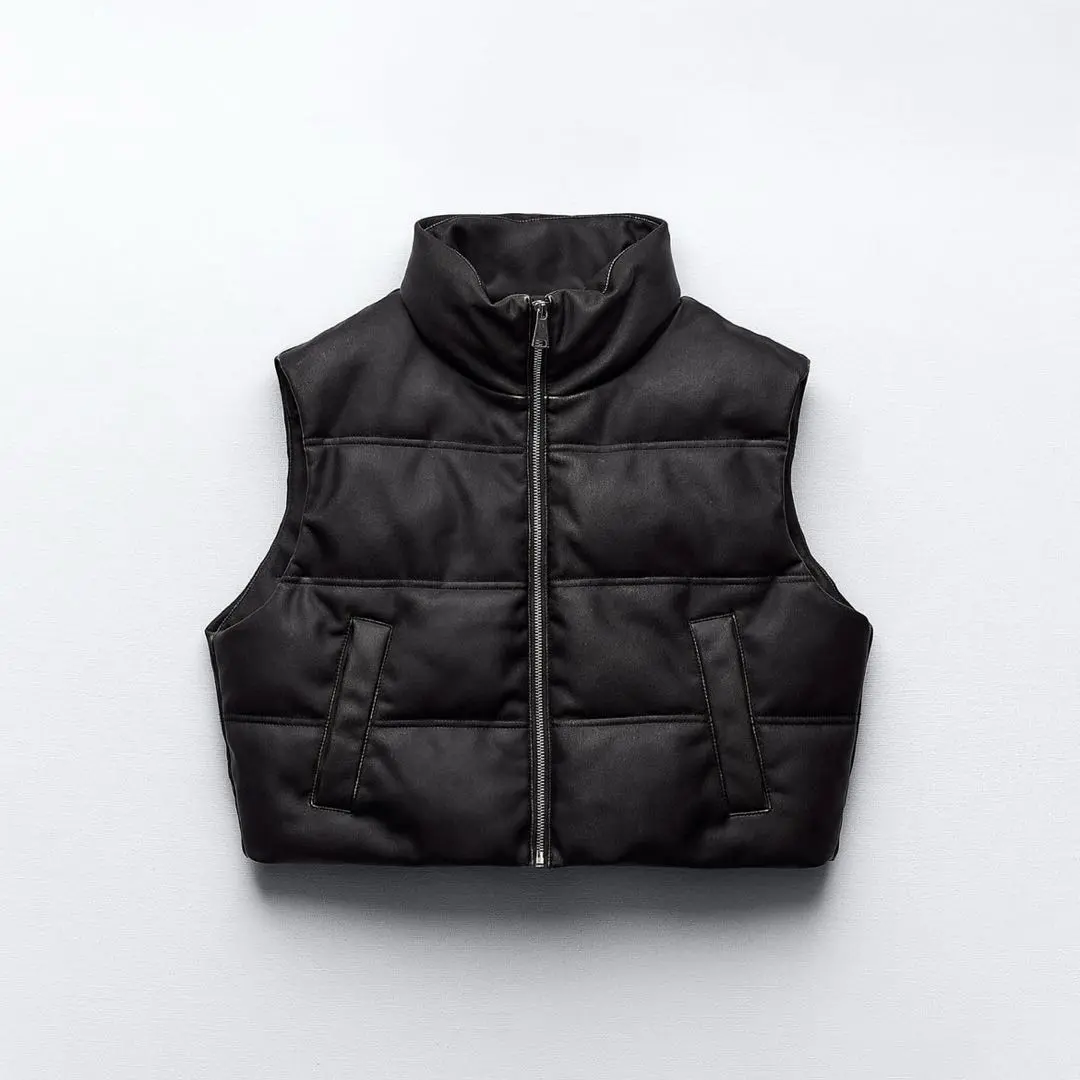 ZARA フェイクレザー ショート パフベスト 2025年最新】zara フェイクレザーパフベストの人気アイテム