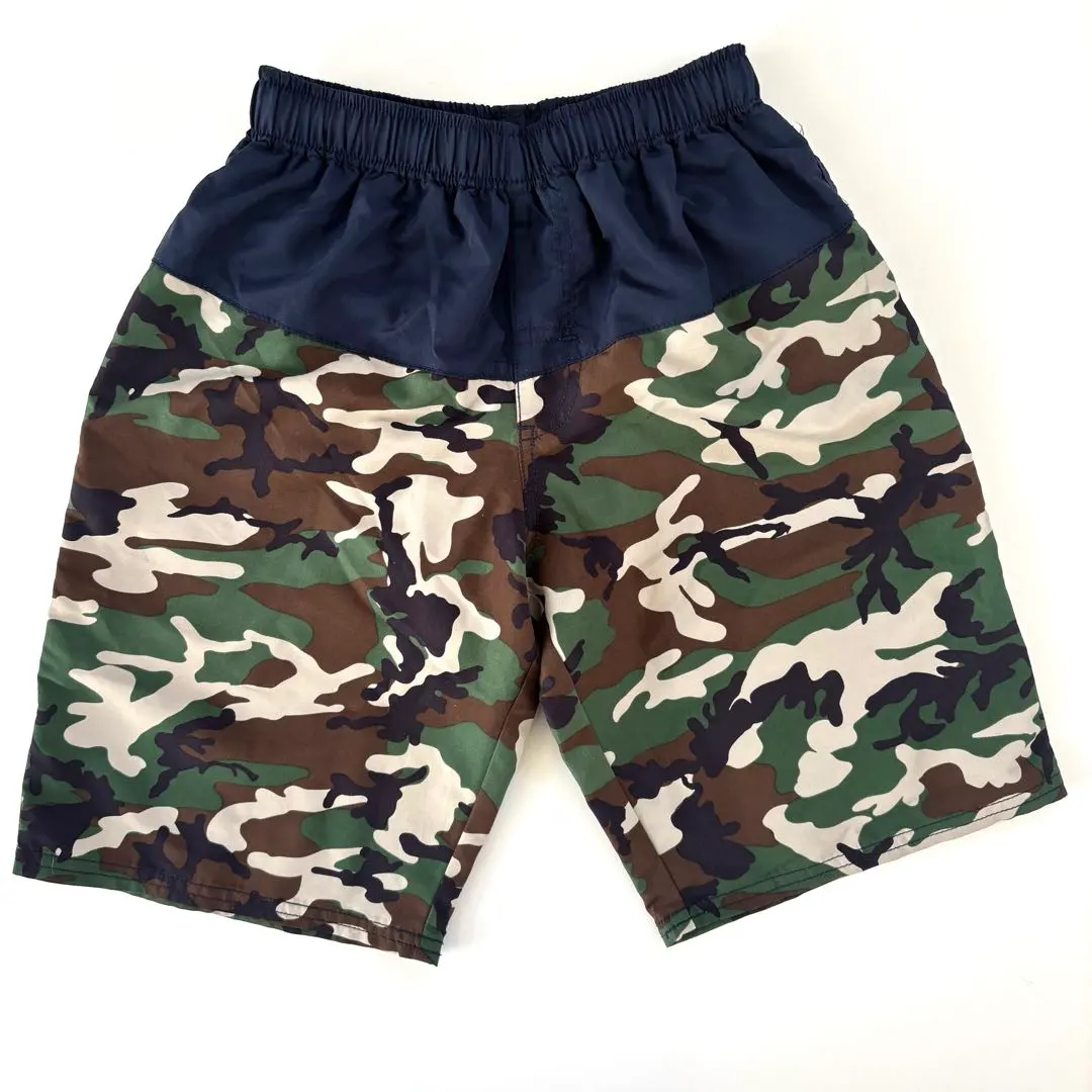 男童 泳衣 150 附內襯 迷彩短褲 腰部鬆緊帶 的縮圖
