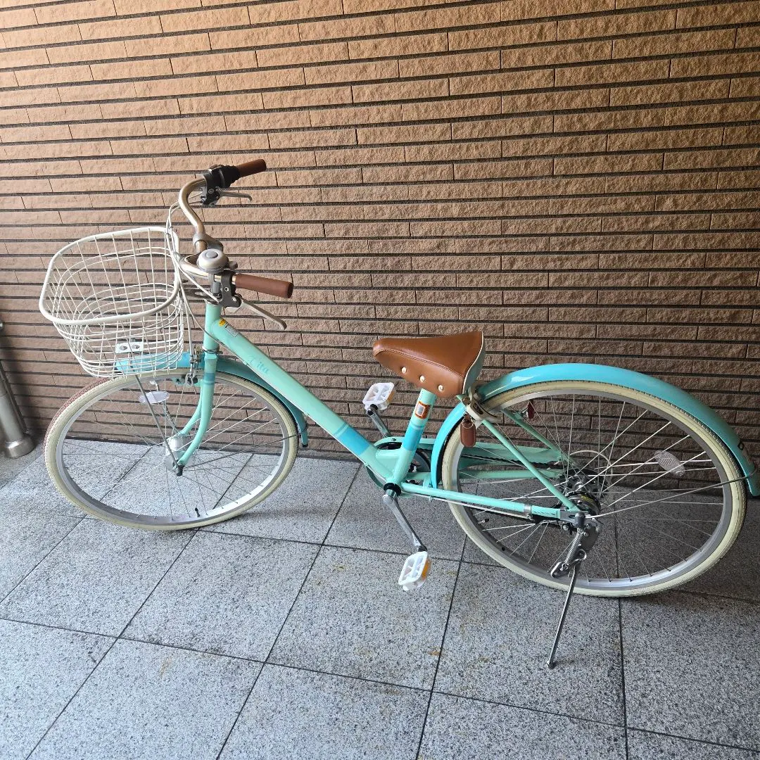ミントグリーン カラー・女性向け自転車・前籠付(26㌅)お引取用[配達可] ミントグリーン カラー・女性向け自転車・前籠付(26㌅)お引取用