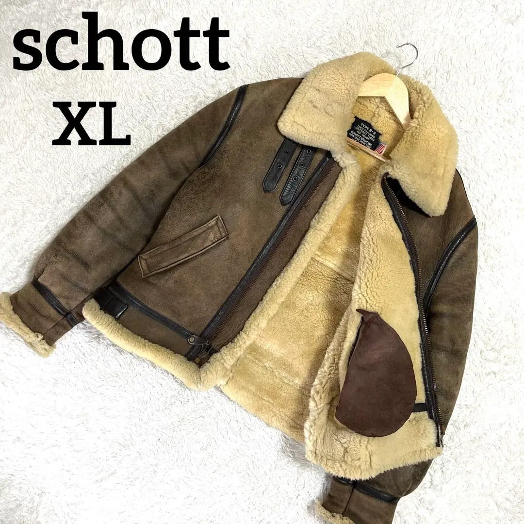 Thumbnail of ✨Rare✨ Schott Mouton Jacket B-3 Bomber Jacket XL Size