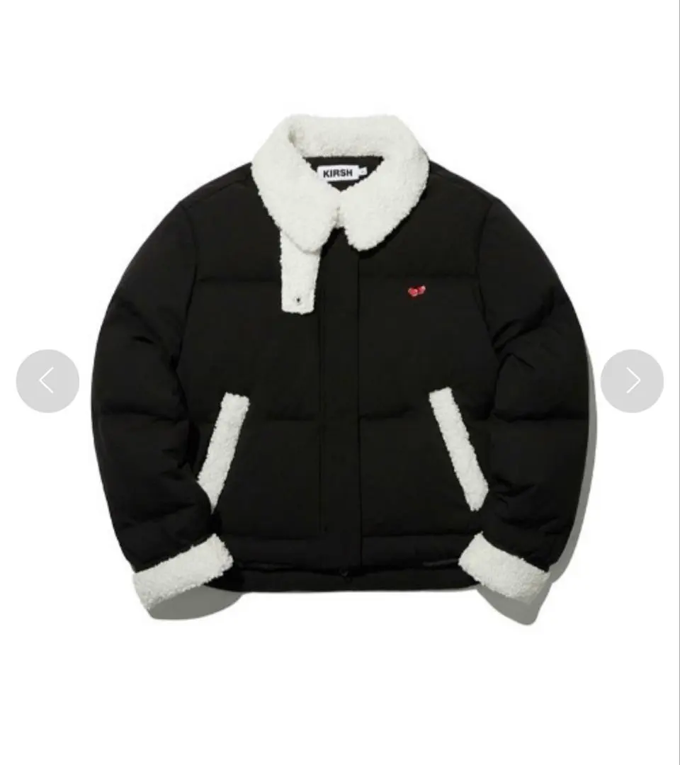 Thumbnail of KIRSH Boa Collar Down Jacket - Black/White