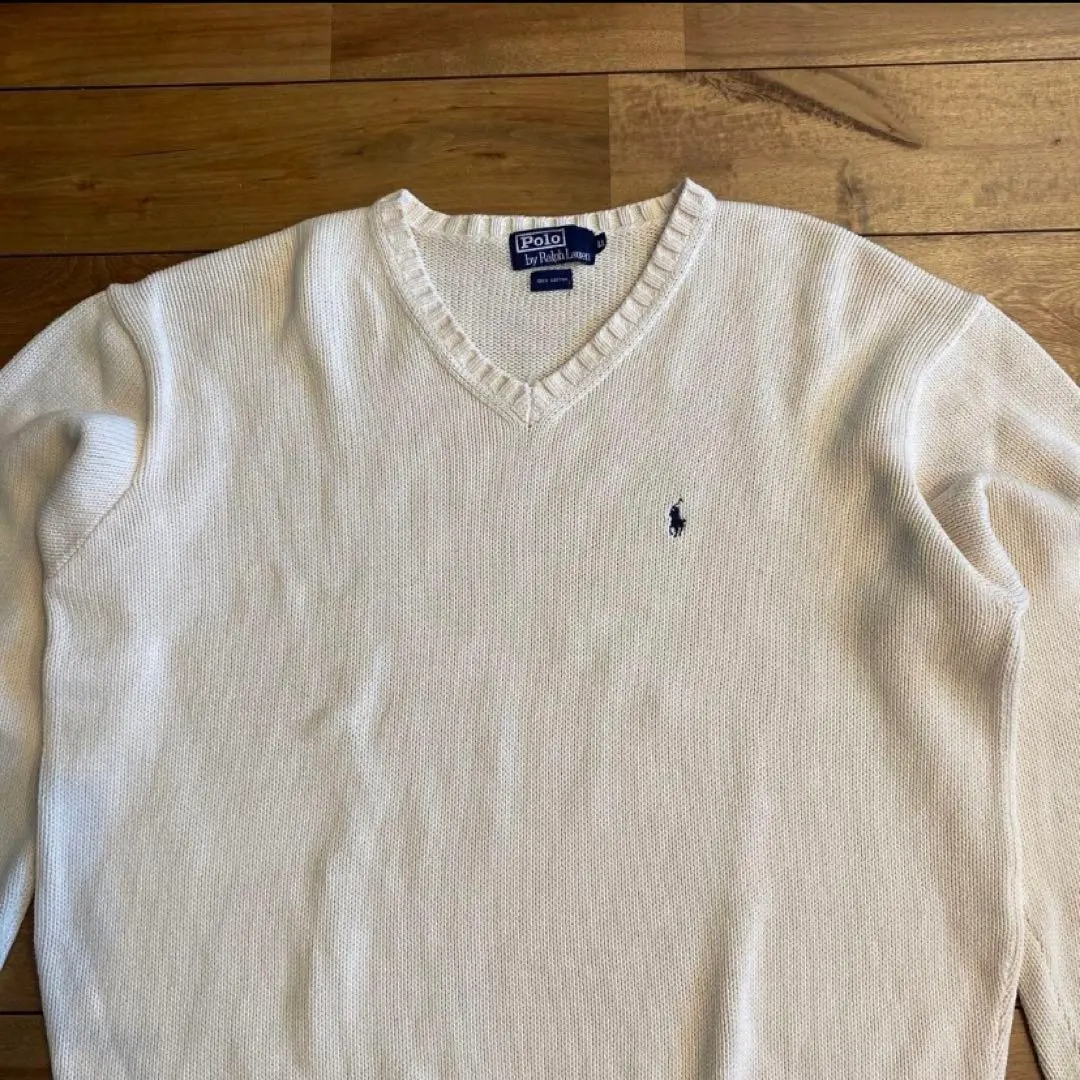 Thumbnail of Ralph Lauren Cotton Knit Size LL Front V 90s Vintage Used Clothing