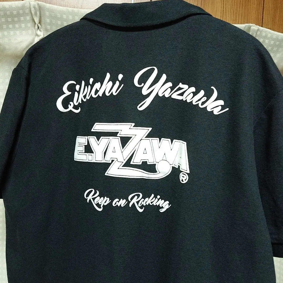 矢沢永吉 筆 ロゴ シルエット ポロシャツ バックロゴ サイズ XL ゴルフ 矢沢永吉 筆 ロゴ シルエット ポロシャツ バックロゴ サイズ XL