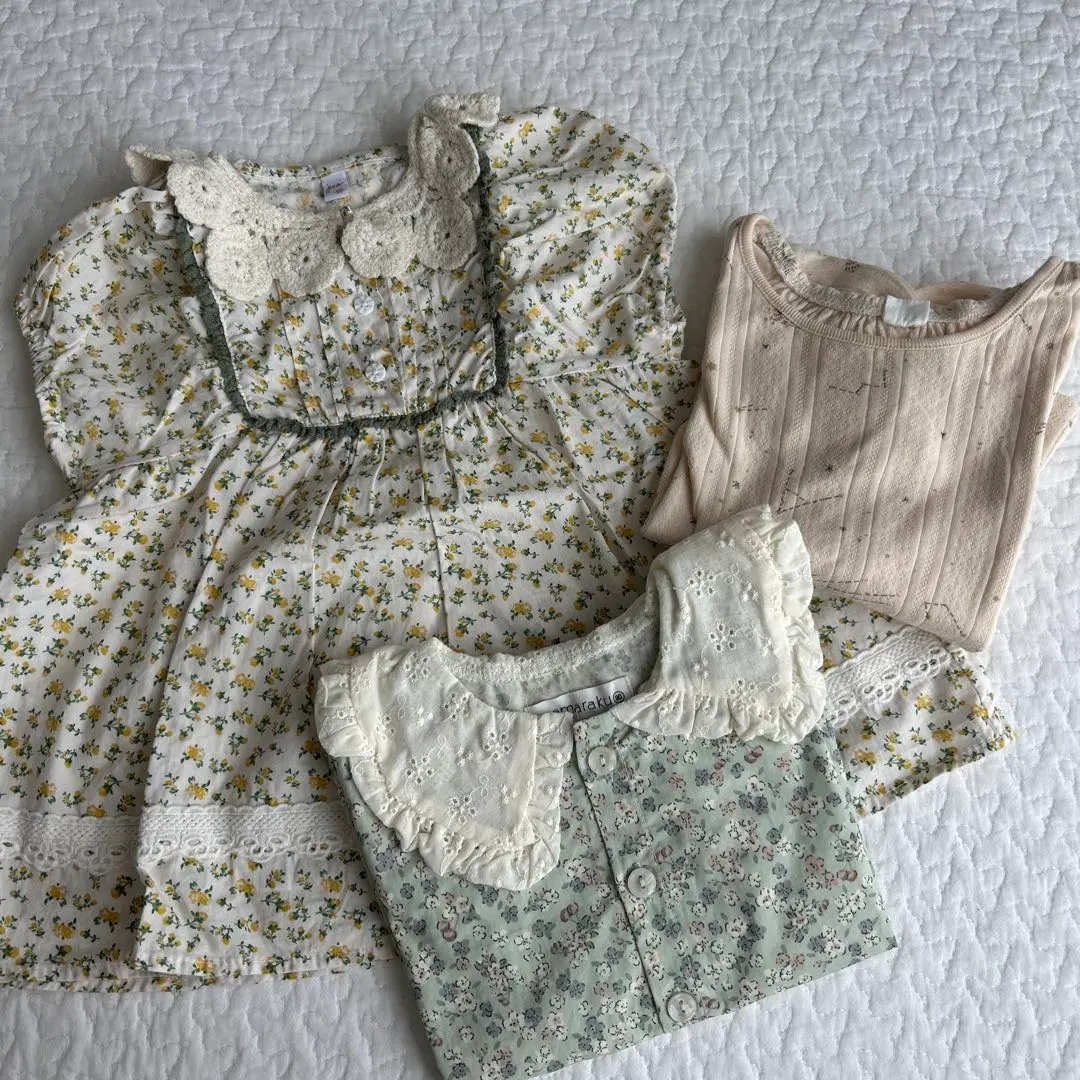 Thumbnail of 3-piece set ♡ Size 90 ♡ Short sleeves