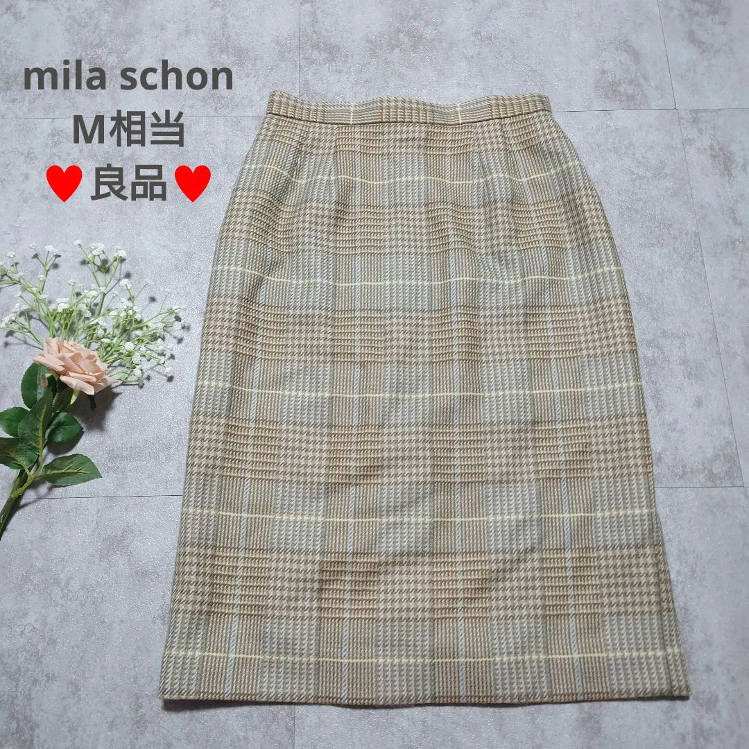 Thumbnail of Excellent Condition Mila Schon 100% Wool Made in Japan Cupro Check Pattern All-Over Print