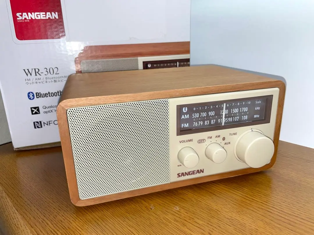 【新品未使用】SANGEAN Chopin X 蓄音機風 FMラジオスピーカー Sangean WR-304 FM / AMラジオ Bluetooth 5.1対応 ウッド