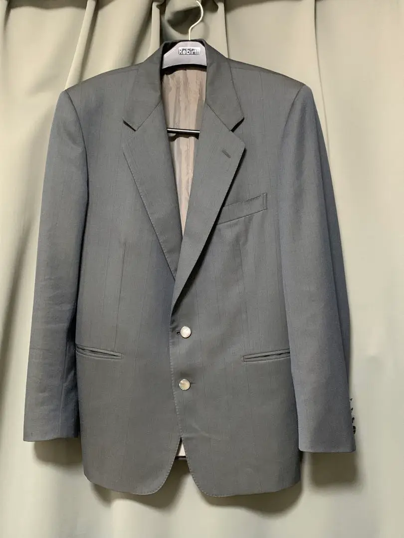 最終価格美品SAINT LAURENT テーラードジャケット グレー系チェック 2137123E0045_x1_a001.jpg