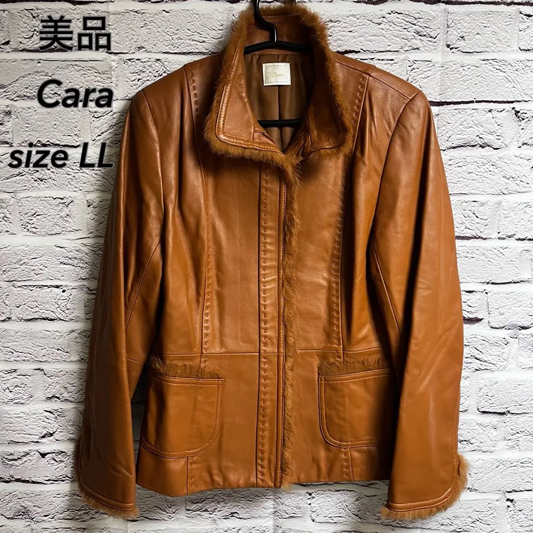 【新品タグ付き】Cara ディノス 羊革 レザージャケット スタンドカラー L 2025年最新】Cara レザージャケット・ライダースの人気アイテム