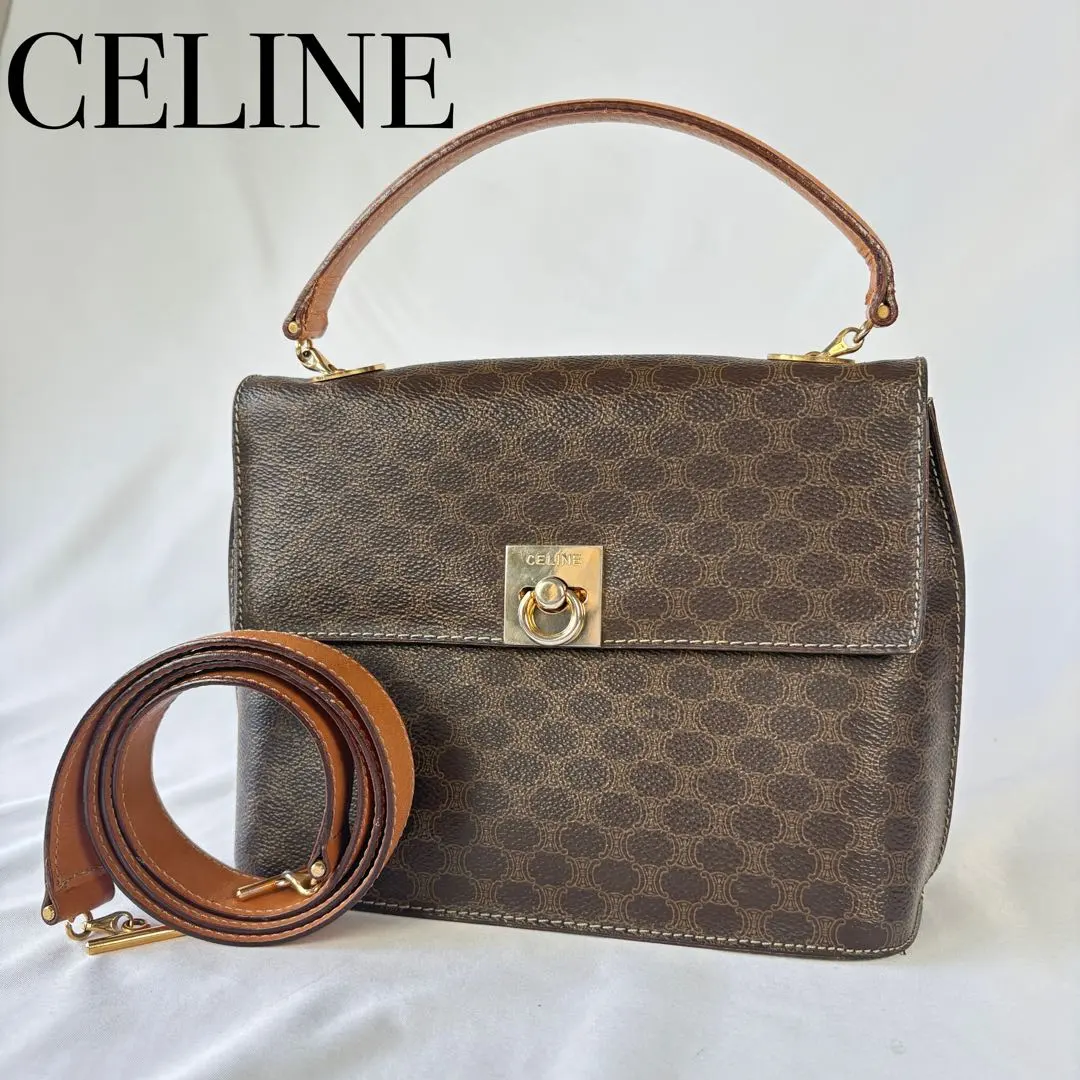 Thumbnail of Celine Handbag Shoulder Macadam 2way Brown Gancini