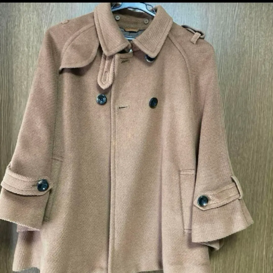 Thumbnail of Brown Poncho Cape Coat M Letter BACK NUMBER