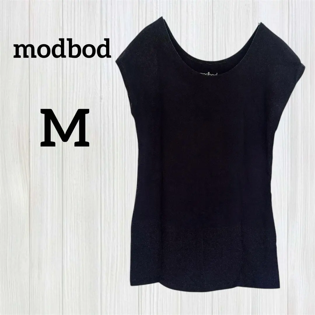 ★modbod【M】黑色 無袖 T恤 針織衫 古著 的縮圖