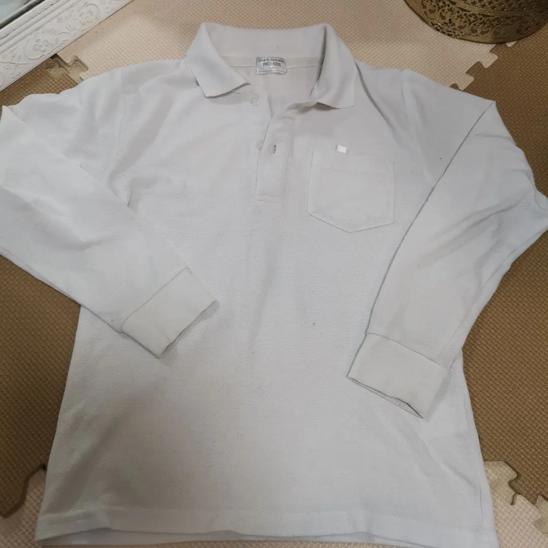 Thumbnail of PICO-KIDS Long Sleeve Polo Shirt, Size 140, White