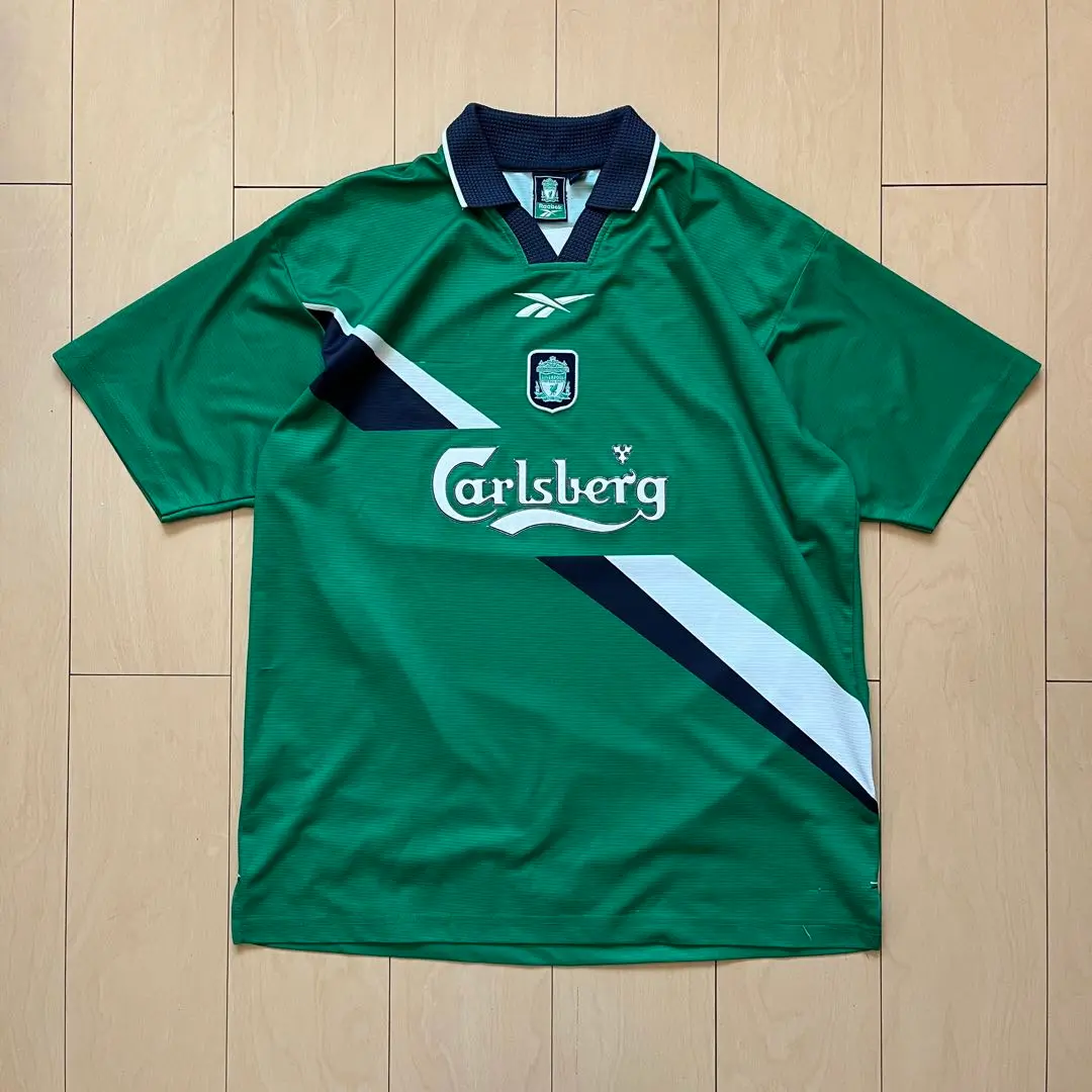Reebok リバプール Carlsberg サッカーシャツ レア緑□25B36