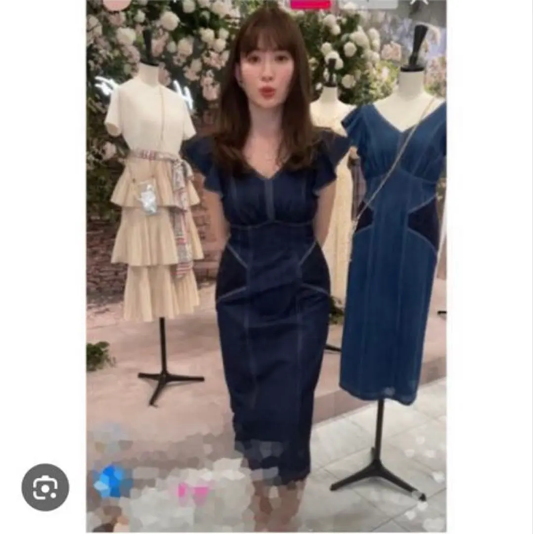 Herlipto♡Ruffled Shoulder Denim Dress Herlipto♡Ruffled Shoulder Denim Dress